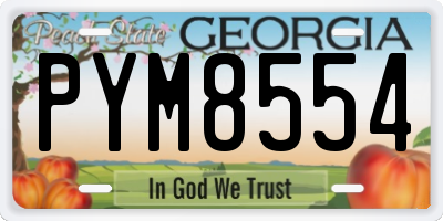 GA license plate PYM8554