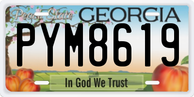 GA license plate PYM8619