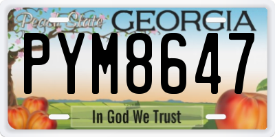 GA license plate PYM8647