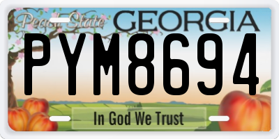 GA license plate PYM8694