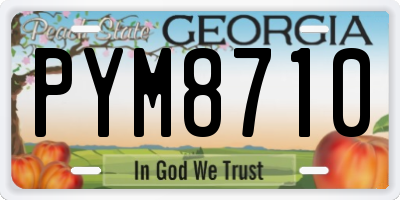 GA license plate PYM8710