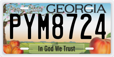 GA license plate PYM8724
