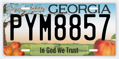 GA license plate PYM8857