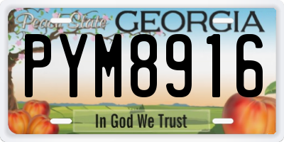 GA license plate PYM8916