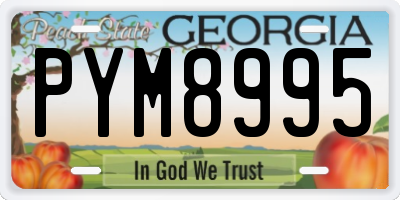 GA license plate PYM8995