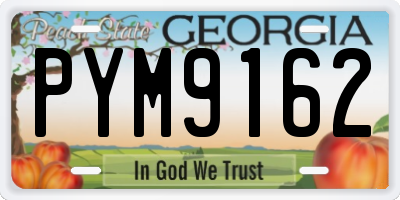 GA license plate PYM9162