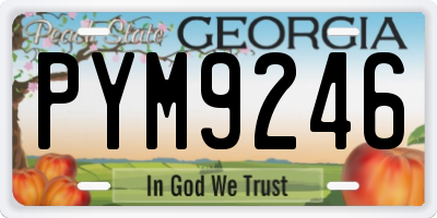 GA license plate PYM9246