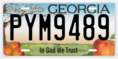 GA license plate PYM9489
