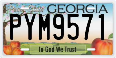 GA license plate PYM9571