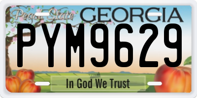 GA license plate PYM9629