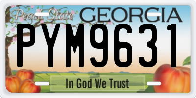 GA license plate PYM9631