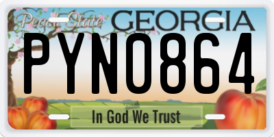 GA license plate PYN0864