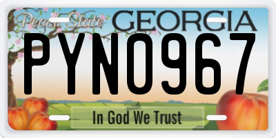 GA license plate PYN0967