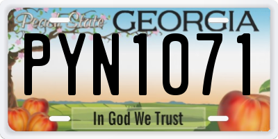GA license plate PYN1071