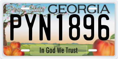 GA license plate PYN1896