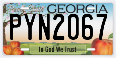 GA license plate PYN2067