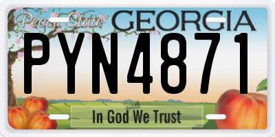 GA license plate PYN4871