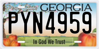 GA license plate PYN4959