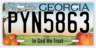 GA license plate PYN5863