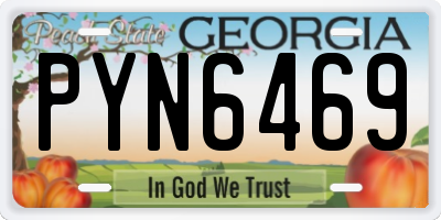 GA license plate PYN6469