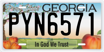 GA license plate PYN6571