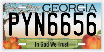 GA license plate PYN6656