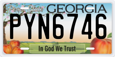 GA license plate PYN6746