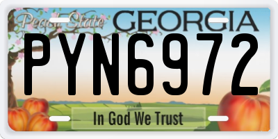 GA license plate PYN6972