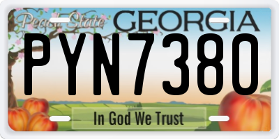 GA license plate PYN7380