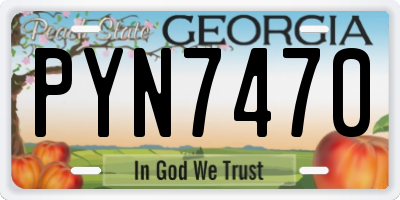GA license plate PYN7470