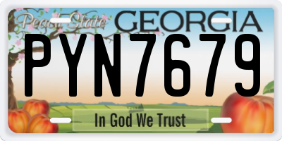 GA license plate PYN7679
