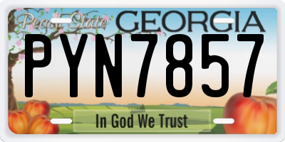 GA license plate PYN7857