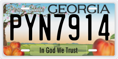 GA license plate PYN7914