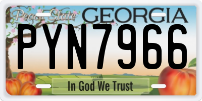 GA license plate PYN7966
