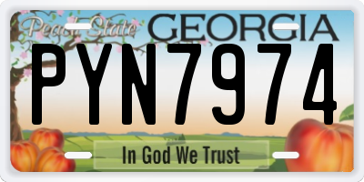 GA license plate PYN7974