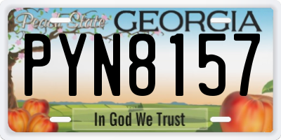 GA license plate PYN8157