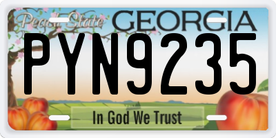 GA license plate PYN9235