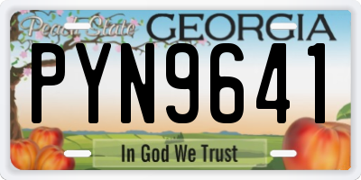 GA license plate PYN9641