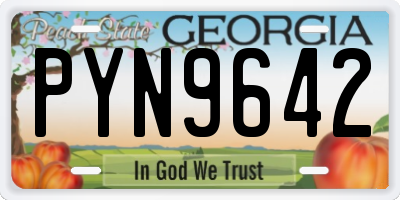 GA license plate PYN9642