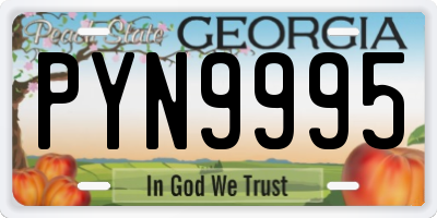 GA license plate PYN9995
