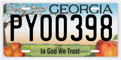 GA license plate PYO0398