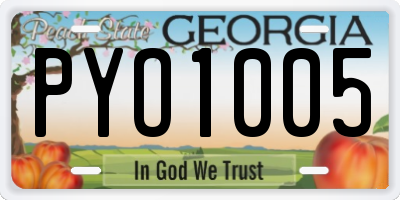GA license plate PYO1005