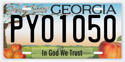 GA license plate PYO1050