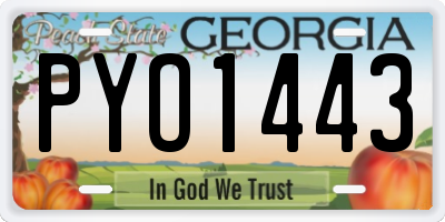 GA license plate PYO1443