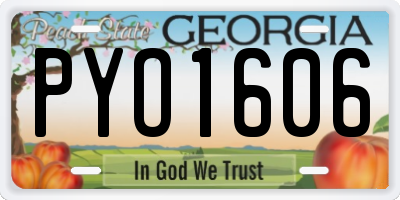 GA license plate PYO1606