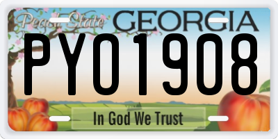 GA license plate PYO1908