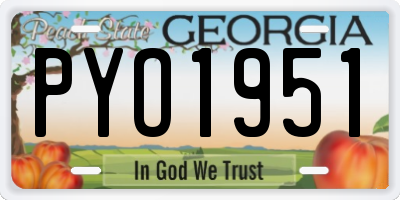 GA license plate PYO1951
