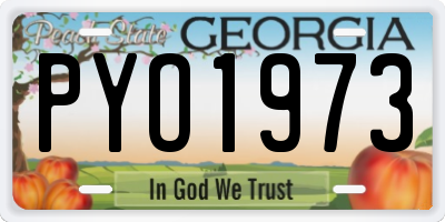 GA license plate PYO1973
