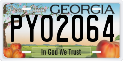 GA license plate PYO2064