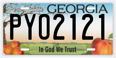 GA license plate PYO2121